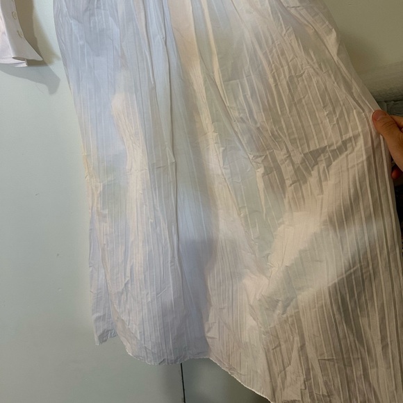 NWT Jonathan Simkhai Fraya Plisse Poplin Dress White - Picture 4 of 16